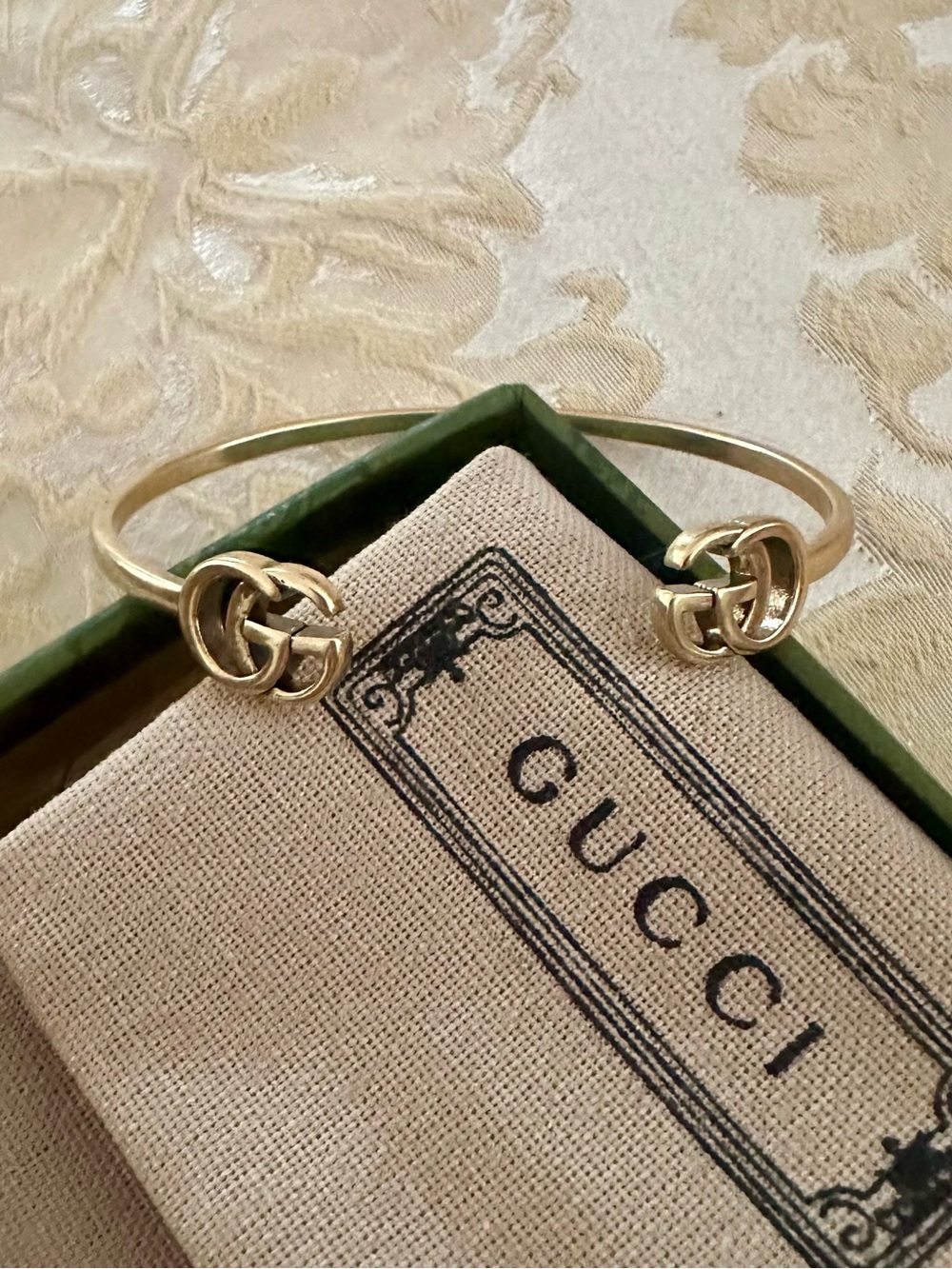 Gucci Gold Double G Open Cuff Bracelet - Picture 3 of 6